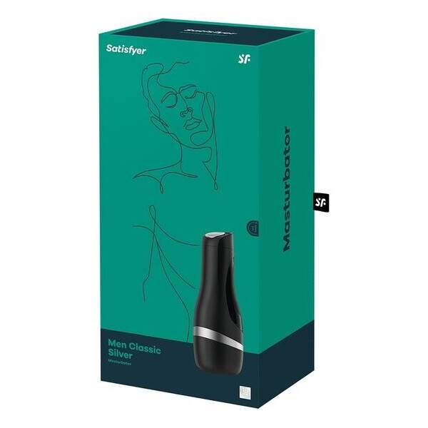 Satisfyer - Men Silver Classic - Masturbator - Siliconen - Zilver - Zwart - Afbeelding 5