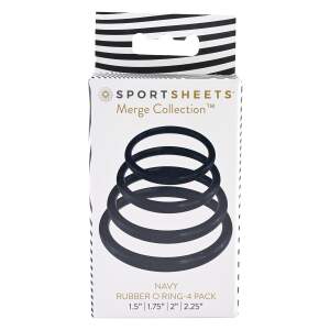 Sportsheets - Navy O-Ringen 4-Pack - Rubber - Marineblauw
