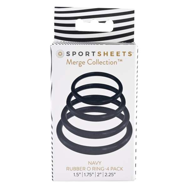 Sportsheets - Navy O-Ringen 4-Pack - Rubber - Marineblauw