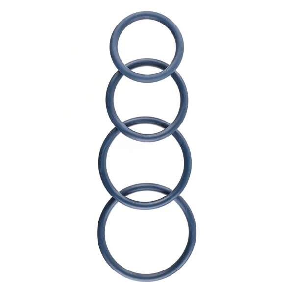 Sportsheets - Navy O-Ringen 4-Pack - Rubber - Marineblauw - Afbeelding 2