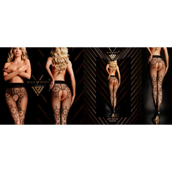 Black Secret - Open Kruis Panty BS105 - Zwart - Afbeelding 2