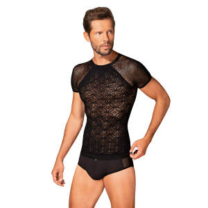 Obsessive - T-shirt - Geometrisch Patroon - Zwart
