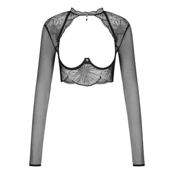 Obsessive - Mibelia Top - Open Cups - Gaas - Zwart - Afbeelding 3
