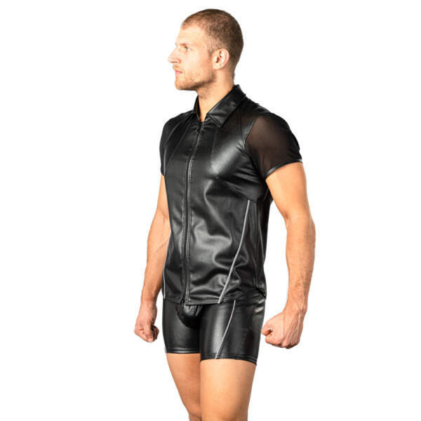 Benno Von Stein - Temyto Shirt - Geperforeerd - PU-Leer - Zwart - Afbeelding 2