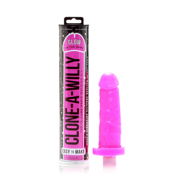 Clone-a-Willy - Replica Kit - Vibrator - Glow in Dark - Siliconen - Paars - Afbeelding 3