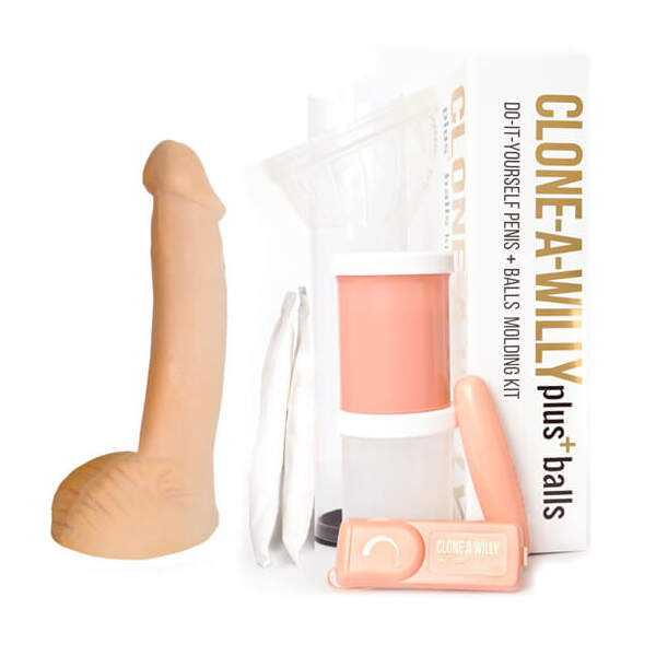 Clone-a-Willy - Penis Replica Kit - Including Balls - Dildo - Vibrator - Siliconen - Beige - Afbeelding 2