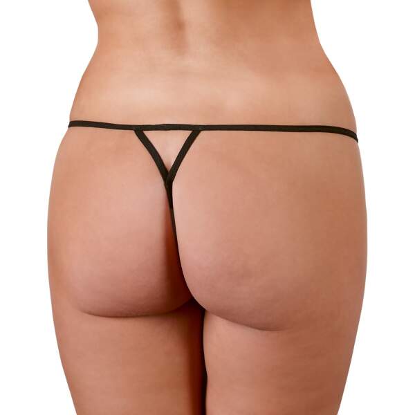 Cottelli Collection - String met Parels - Strass - Zwart - Afbeelding 2
