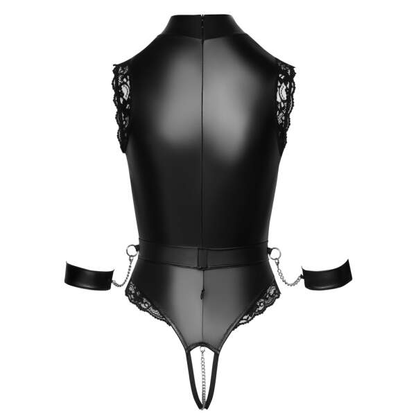 Cottelli Collection - Kruisloze Wetlook Body Bondage - Zwart - Afbeelding 8