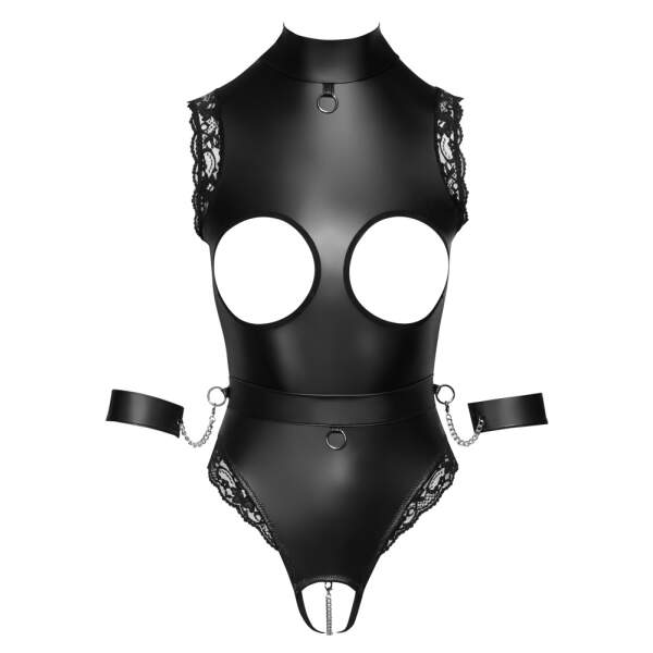 Cottelli Collection - Kruisloze Wetlook Body Bondage - Zwart - Afbeelding 7