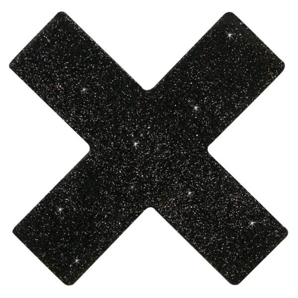 Cottelli - Tepelplakkers - Cross - Glitter - Zwart - Afbeelding 3