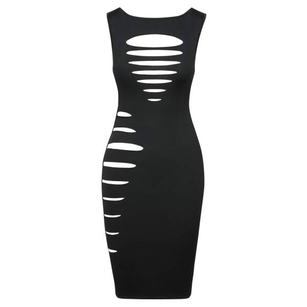 Cottelli Collection - Jurk - Shredded - Lycra - Zwart - Afbeelding 5