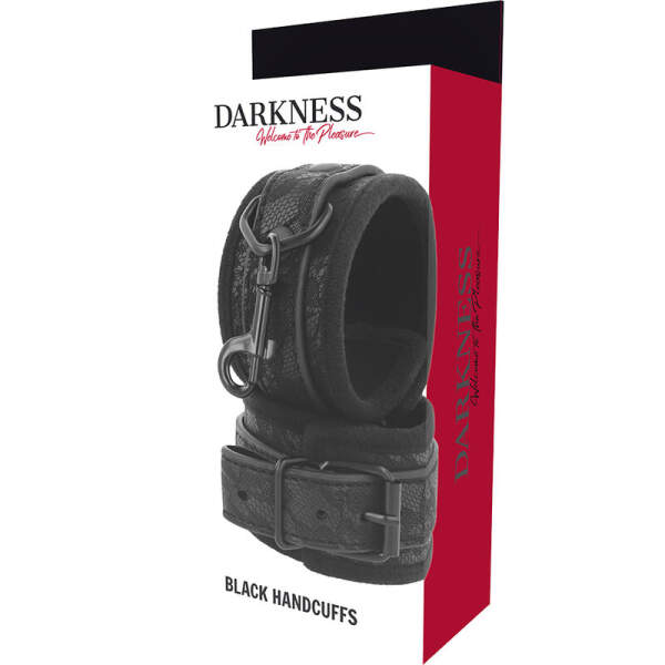 Darkness - Handboeien - met Clip - Snake Print - PU-Leer - Zwart - Afbeelding 5