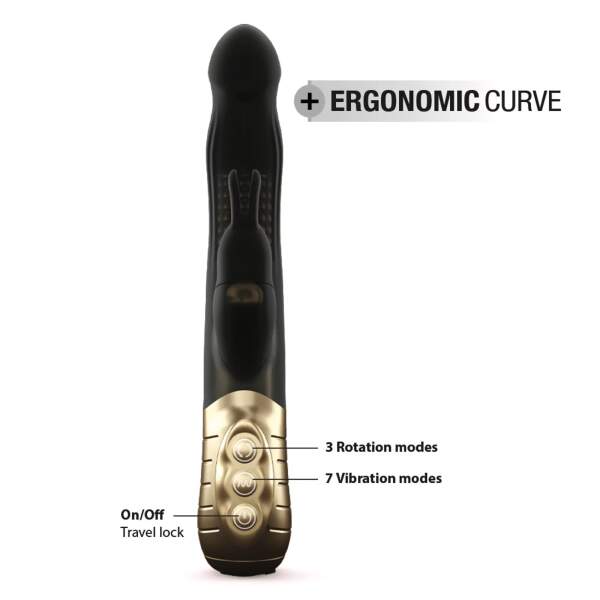Dorcel - Baby Rabbit 2.0 - Spinning Vibrator - Goud - Zwart - Afbeelding 3