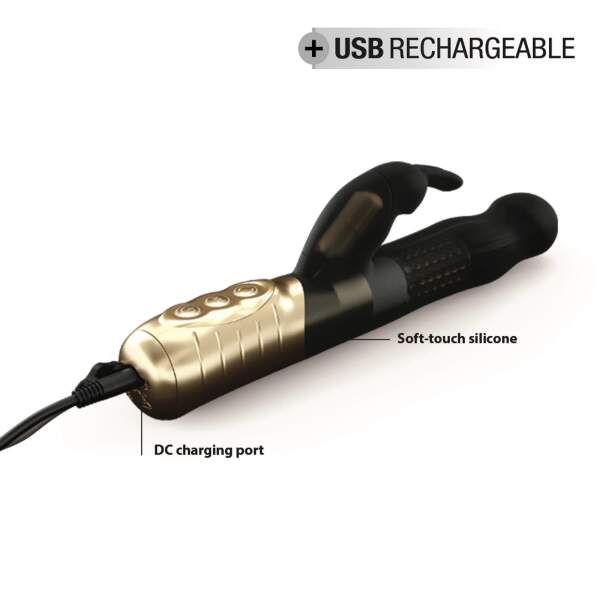 Dorcel - Baby Rabbit 2.0 - Spinning Vibrator - Goud - Zwart - Afbeelding 5