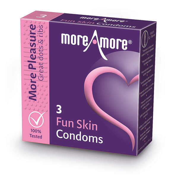 MoreAmore - Fun Skin - Condooms - Met Textuur - Afbeelding 2