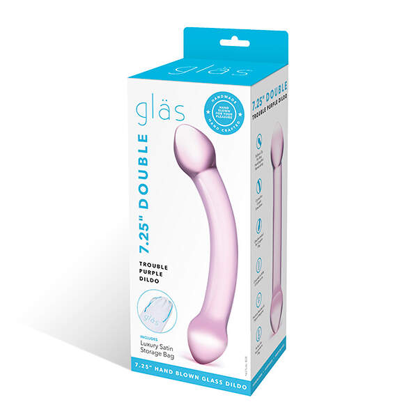Double Trouble Purple Glazen Dildo - Gläs - Afbeelding 2