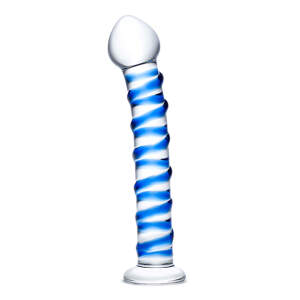 Blue Spiral Glazen Dildo - Gläs