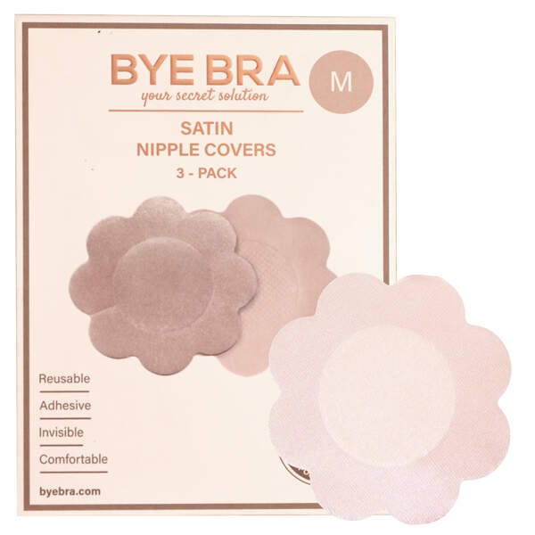 Bye Bra - Nipple Covers - 3 stuks - Satijn - Nude - Afbeelding 5