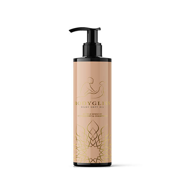 Bodygliss - Massageolie - Glijmiddel - Silky Soft Oil - Aardbei en Champagne - Afbeelding 2