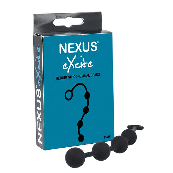 Nexus - Excite Anal Beads - Medium - Siliconen - Zwart