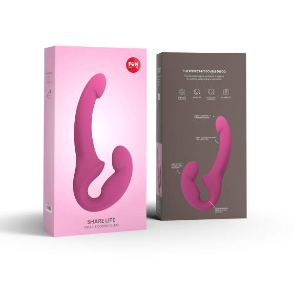 Fun Factory - Share Lite - Double Dildo - Voorbind Dildo zonder Harnas - Blackberry - Afbeelding 6