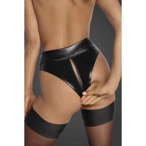 Noir Handmade - F260 - Shorty - 2-zijdige Rits - Wetlook - Zwart