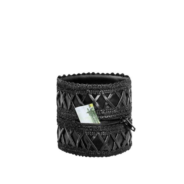 Noir Handmade - F326 - Pols Portemonnee - Verstelbaar - Wetlook - Zwart - Afbeelding 4