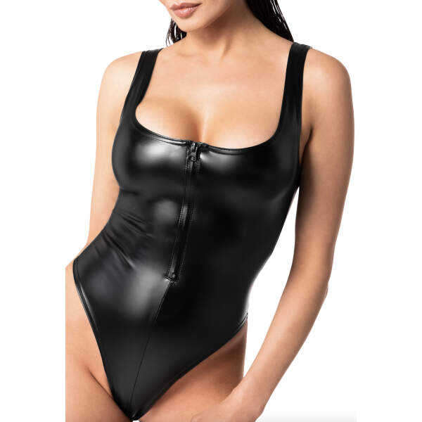 Noir Handmade - F333 Elysium - Stringbody - Rits - Wetlook - Zwart - Afbeelding 3