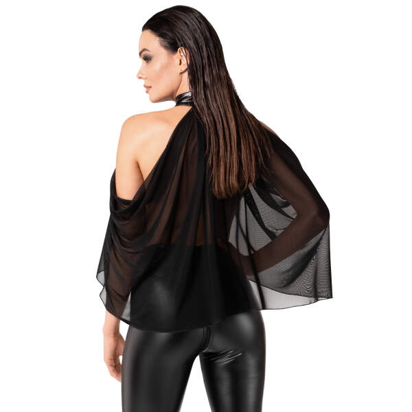 Noir Handmade - F349 Opium - Bolero - Gaas - Wetlook Boord - Zwart - Afbeelding 2