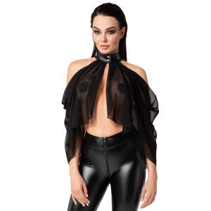 Noir Handmade - F349 Opium - Bolero - Gaas - Wetlook Boord - Zwart