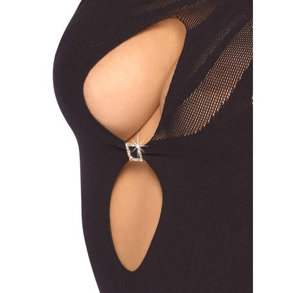Cottelli Collection - Fantasy - Stringbody - Lange Mouw - Tijger - Zwart - Afbeelding 4