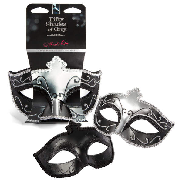 Fifty Shades Of Grey - Masquerade Mask Twin Pack - Masker Op Masker - Siciliaans - Zwart - Zilver - Afbeelding 3