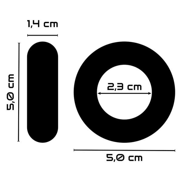 Flexibele Cockring 5 cm Zwart PR03 - Powering - Afbeelding 3