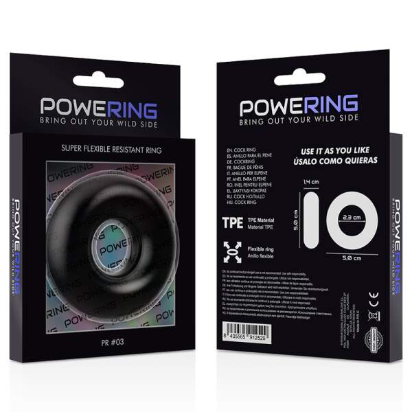 Flexibele Cockring 5 cm Zwart PR03 - Powering - Afbeelding 5