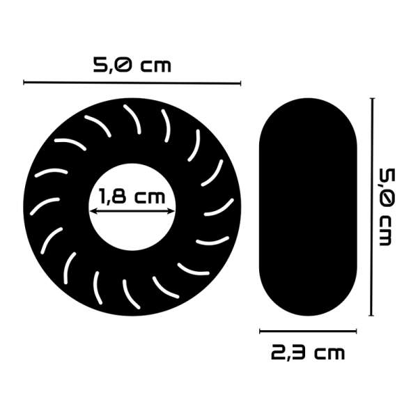 Flexibele Cockring 5 cm Zwart PR08 - Powering - Afbeelding 3