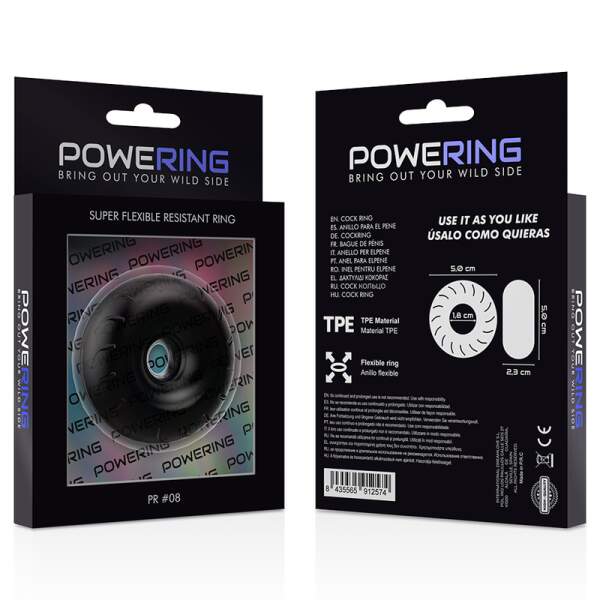 Flexibele Cockring 5 cm Zwart PR08 - Powering - Afbeelding 4