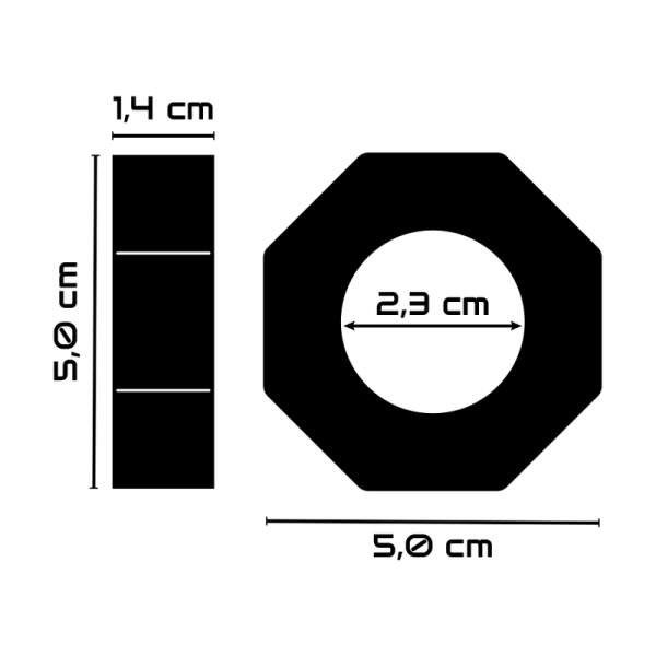 Flexibele Cockring 5 cm Zwart PR10 - Powering - Afbeelding 3