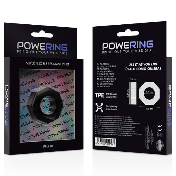 Flexibele Cockring 5 cm Zwart PR10 - Powering - Afbeelding 4