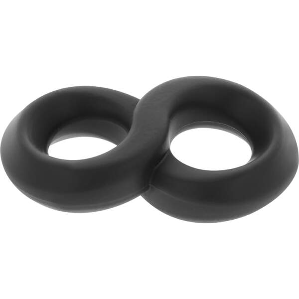 Flexibele Dubbele Cockring Zwart PR12 - Powering