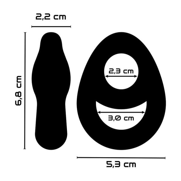 Flexibele Dubbele Cockring Zwart PR14 - Powering - Afbeelding 3