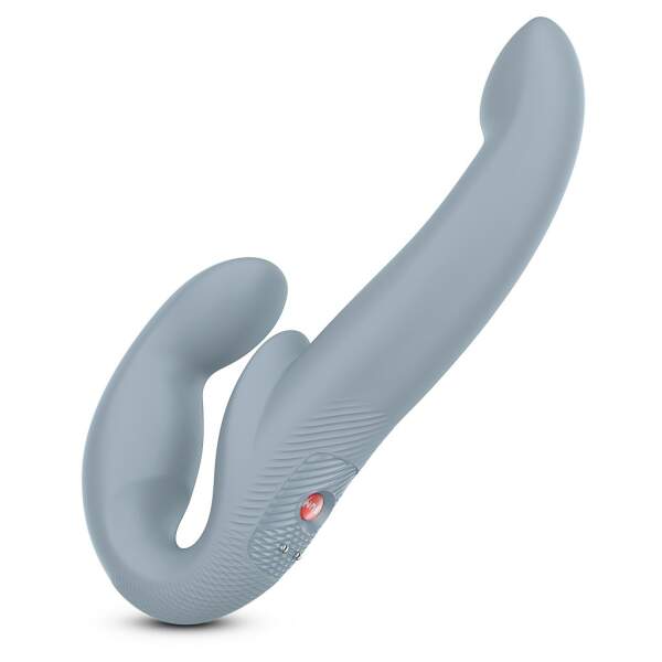 Fun Factory - Share Vibe Pro - Double Dildo - Voorbind Dildo zonder Harnas - Vibrerend - Grijs - Afbeelding 4