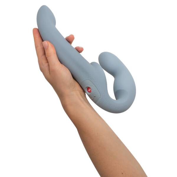 Fun Factory - Share Vibe Pro - Double Dildo - Voorbind Dildo zonder Harnas - Vibrerend - Grijs - Afbeelding 2