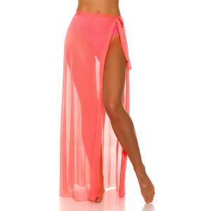 Gaas Rok - Transparant - Neon Koraal - Ibiza