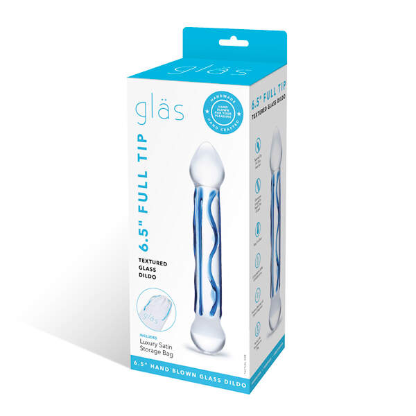 Gläs - Full Tip Textured Glass Dildo - Glazen Dildo - Afbeelding 2
