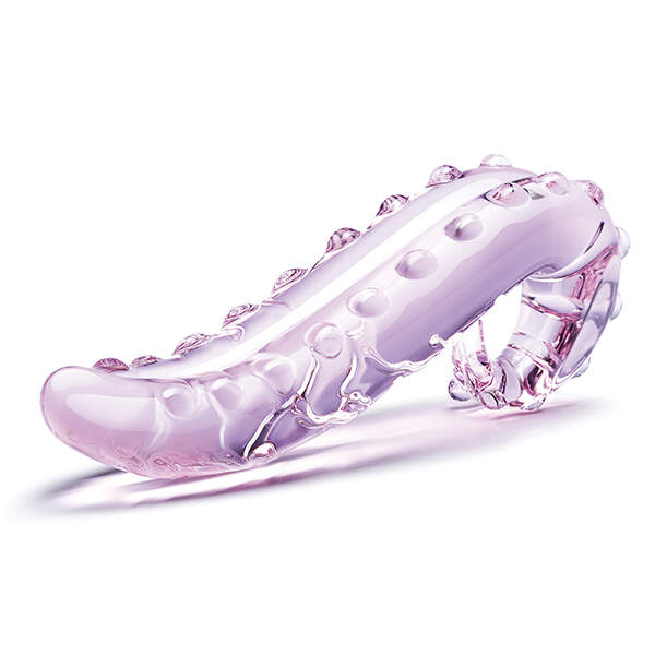 Gläs - Lick It - Glazen Dildo - Geribbeld - Roze - Afbeelding 2