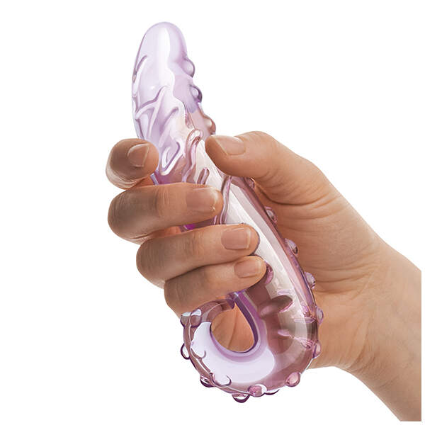 Gläs - Lick It - Glazen Dildo - Geribbeld - Roze - Afbeelding 3