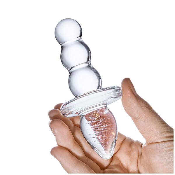 Gläs - Titus Beaded Butt Plug - Glazen Dildo - Afbeelding 3
