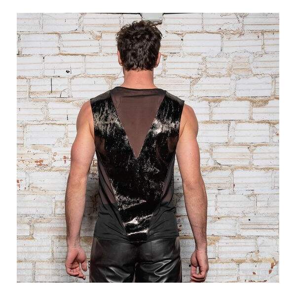 Patrice Catanzaro - Shirt Gunnar - Lak met Print - Gaasinzet - Zwart - Afbeelding 2