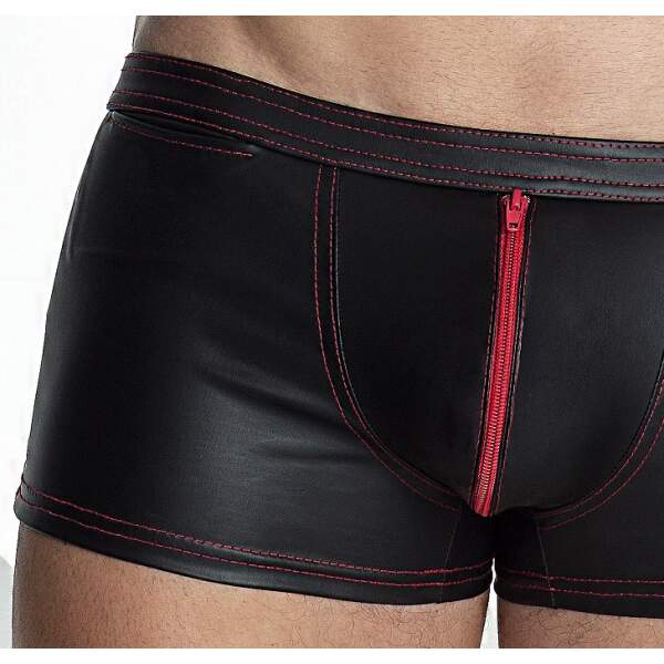 Noir Handmade Short met Rode Rits - Afbeelding 4