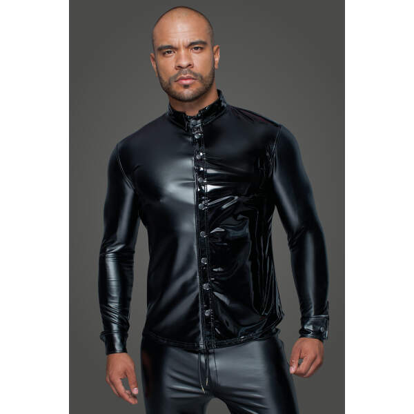 Noir Handmade Wetlook/Lak Shirt Casanova - Afbeelding 3
